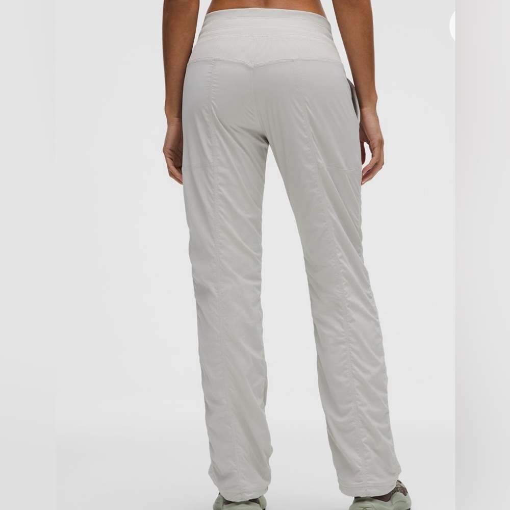 lululemon gray Dance studio pants sz 4 regular mid rise full length retail: $128 - Picture 11 of 16